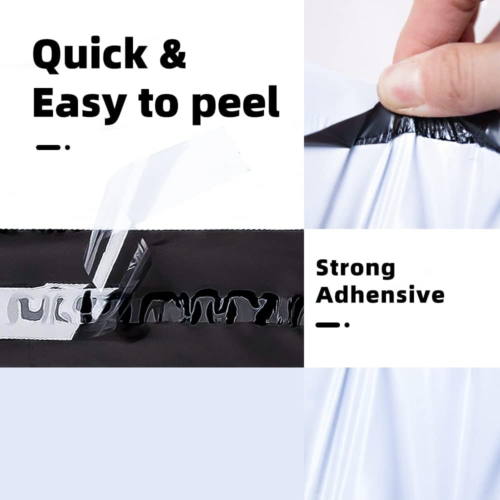 POLYSELLS 500 Pcs 12x15.5 Inch White Poly Mailers Shipping Envelopes, Strong Adhesive Sealing, Waterproof, and Tear-resistant Postal Mailing Bags for Clothing, Books, and Accessories