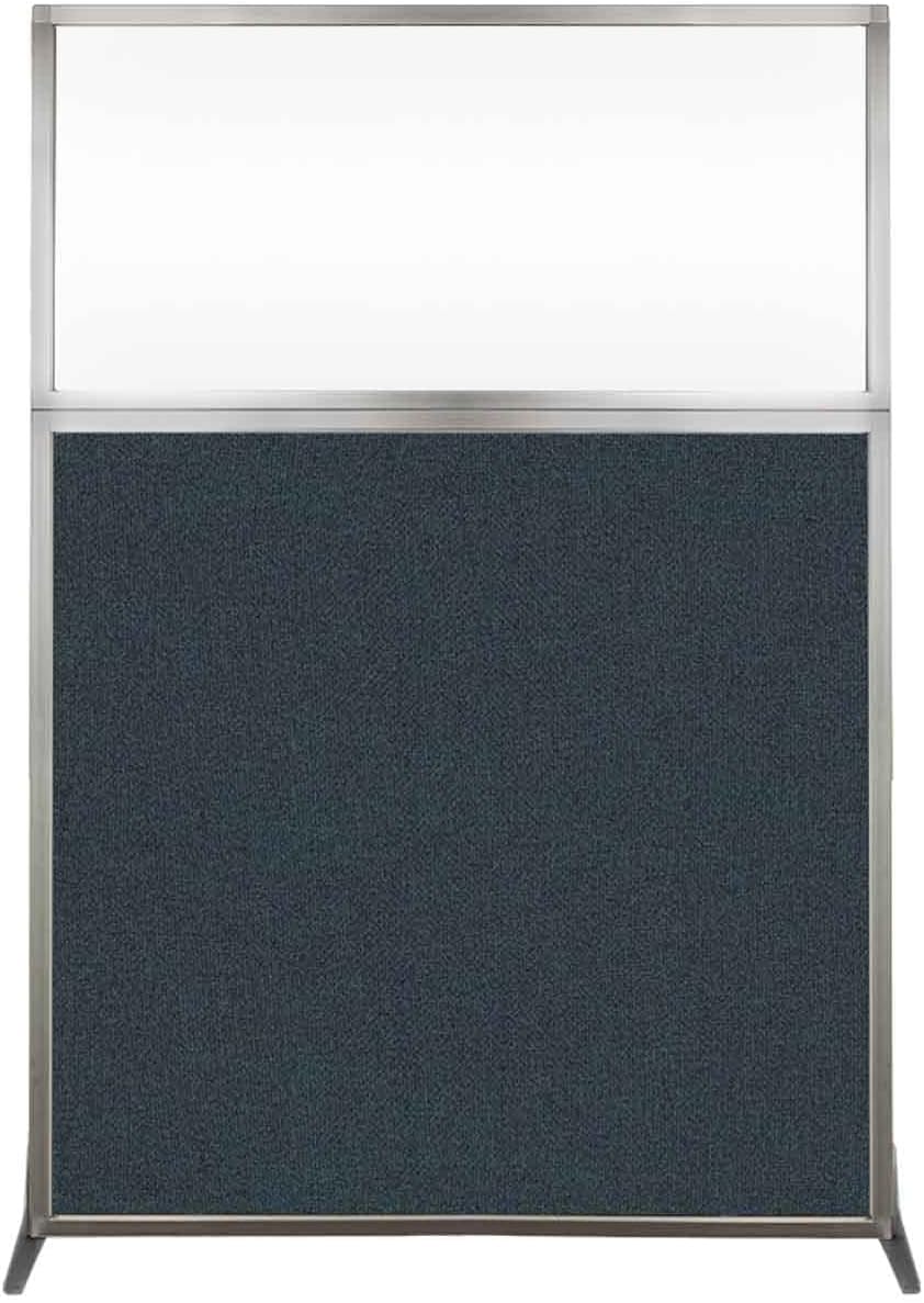 Versare Hush Screen Portable Room Divider | Workstation Wall Divider | Freestanding Privacy Hush Panels | Clear Windows | Fabric Office Divider Screen | Great for Room Separation