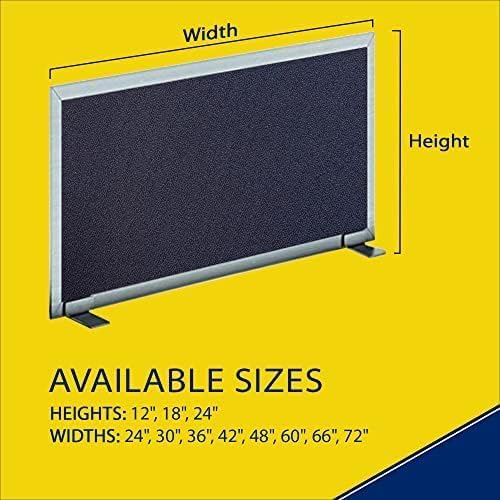 OBEX Acoustical Free Standing Privacy Screen, Cubicle Accessories Desk Privacy Panel, Desk Dividers for Office, Office Furniture Partitions Portable Sound Proof Dividers, 24" x 48", Slate