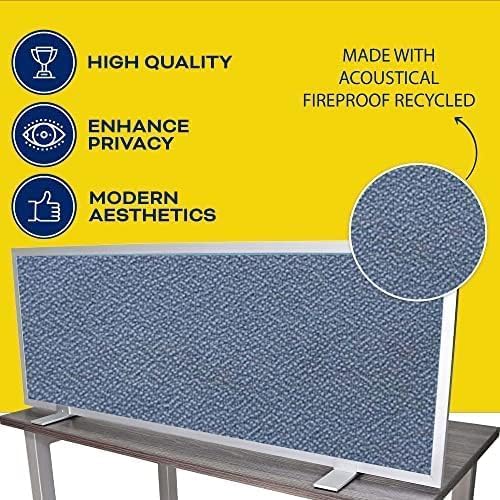 OBEX Acoustical Free Standing Privacy Screen, Cubicle Accessories Desk Privacy Panel, Desk Dividers for Office, Office Furniture Partitions Portable Sound Proof Dividers, 12" x 36", Twilight
