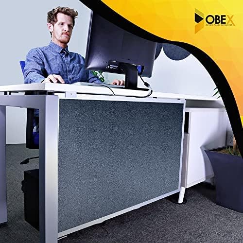 OBEX Acoustic Table Mounted Modesty Desk Privacy & Sound Absorbing Panel for Office Cubicles, 18" x 48", Graphite