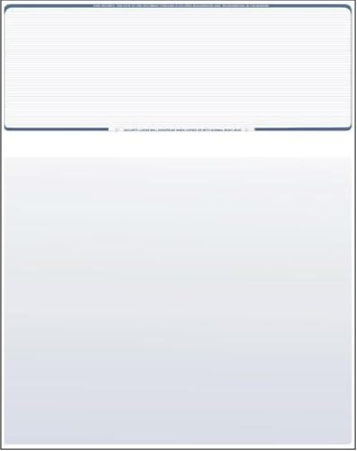 Compuchecks Check on Top Blank Check Paper - 250 Pack, Quick-Books & Laser Printer Compatible - Security Business Checks with Voucher - 8.5" x 11" Steel Blue Pinstripe