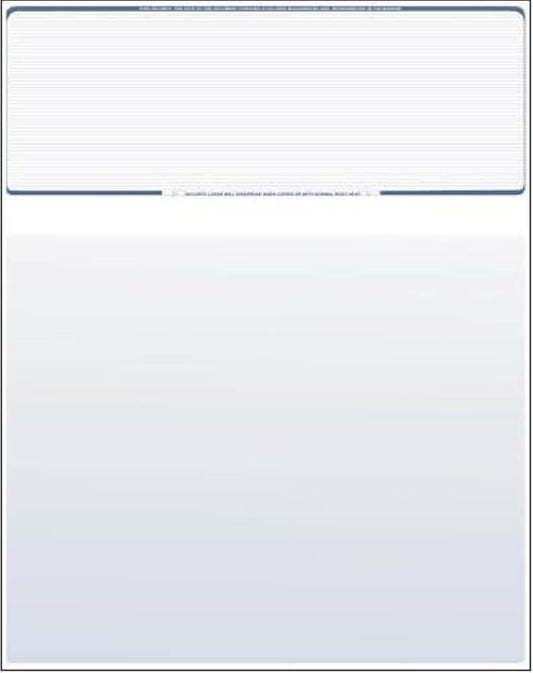 Business Voucher Check Stock - 500 Sheets, Check on Top, Steel Blue Pinstripe