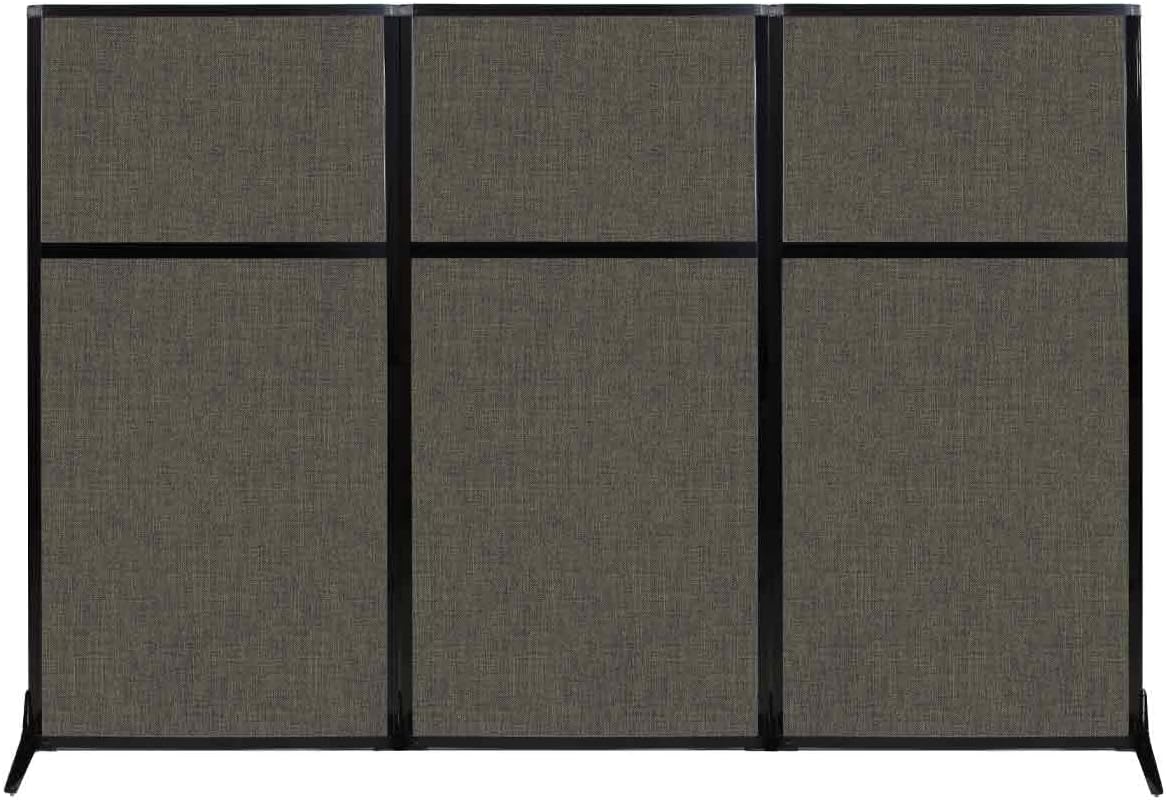 Versare Workstation Partition | Portable Wall Divider | Modern Office Cubicle | Free Standing Privacy Screen | Flexible Work Space | 99" x 70" Mocha Fabric Panels
