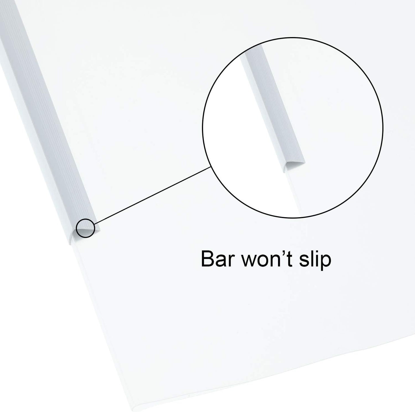 Pelopy 20 Pack Binding Bars Slide Grip, 40 Sheets Capacity, Plastic Slide for School Office Report Cover A4 Spine(White,0.8 cm)