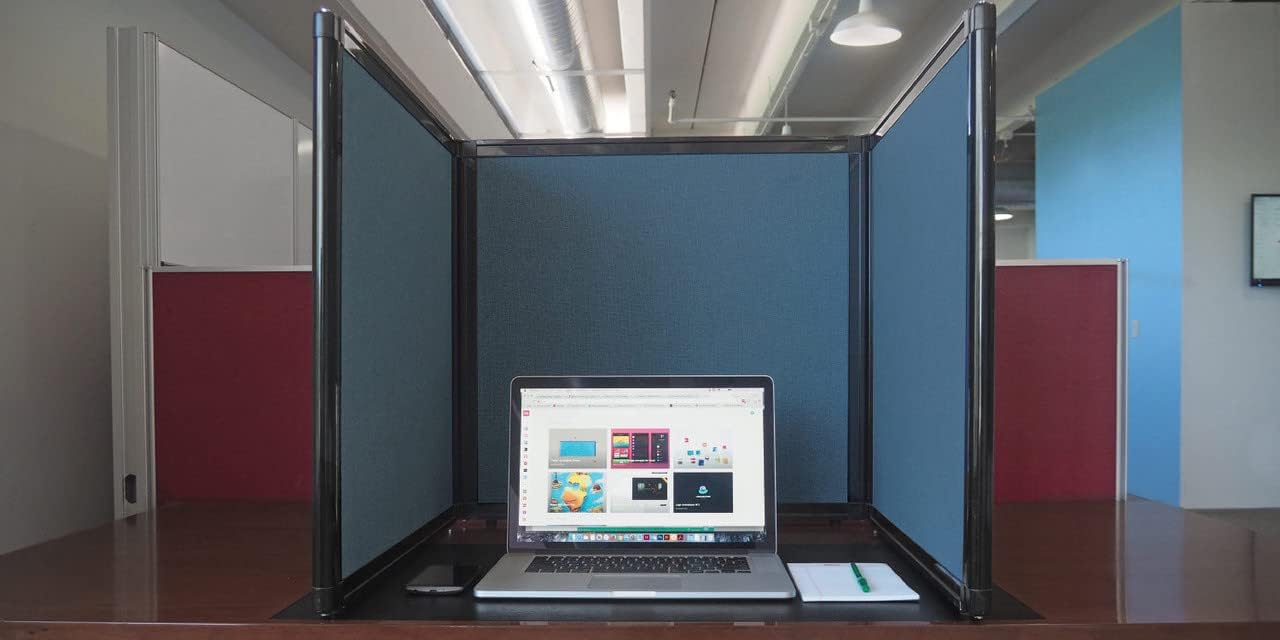 Versare Folding Tabletop Display | 3-Panel Partition | Lightweight Portable Workspace Divider | Latte 99" x 36"
