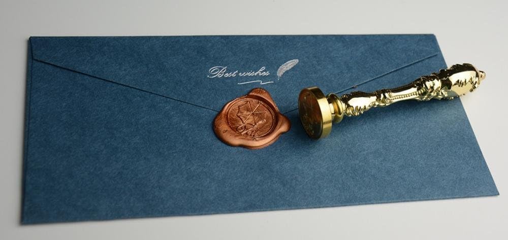 MNYR Luxury Dragon Sealing Wax Seal Stamp Vintage Custom Picture Logo Monogram Wedding Invitations Wax Sealing Stamp Gold Metal Peacock Handle Set