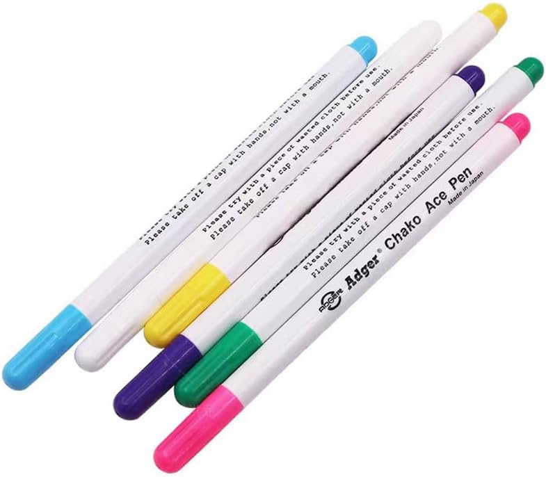 TopHomer Water Erasable Fabric Marking Pen Temporary Marking Auto-Vanishing Pen Fabric Markers Pen Colorful Water Soluble Ink for Dressmaking, Handicraft, Embroidery, Artificial Flowers(White)
