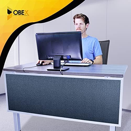 OBEX Acoustic Table Mounted Modesty Desk Privacy & Sound Absorbing Panel for Office Cubicles, 12" x 60", Graphite