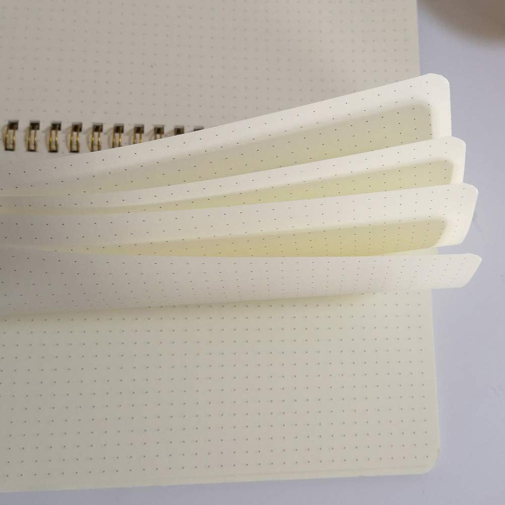 YUREE Spiral Notebook A5/Softcover Spiral Journal, Dot Grid Pages, 50 Sheets (100 Pages), 8.45" x 5.8", Brown, 20 Pack
