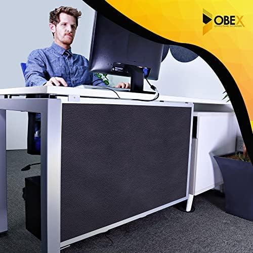 OBEX Acoustic Table Mounted Modesty Desk Privacy & Sound Absorbing Panel for Office Cubicles, 12" x 48", Slate