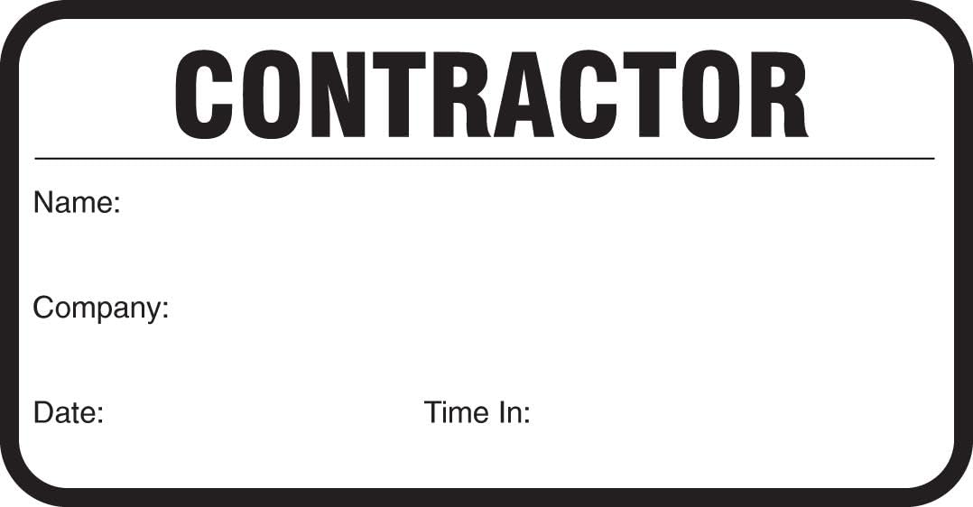 Standard Visitor Badges in Books, Standard Contractor Sign-in Books with Security Badges, 500/Books