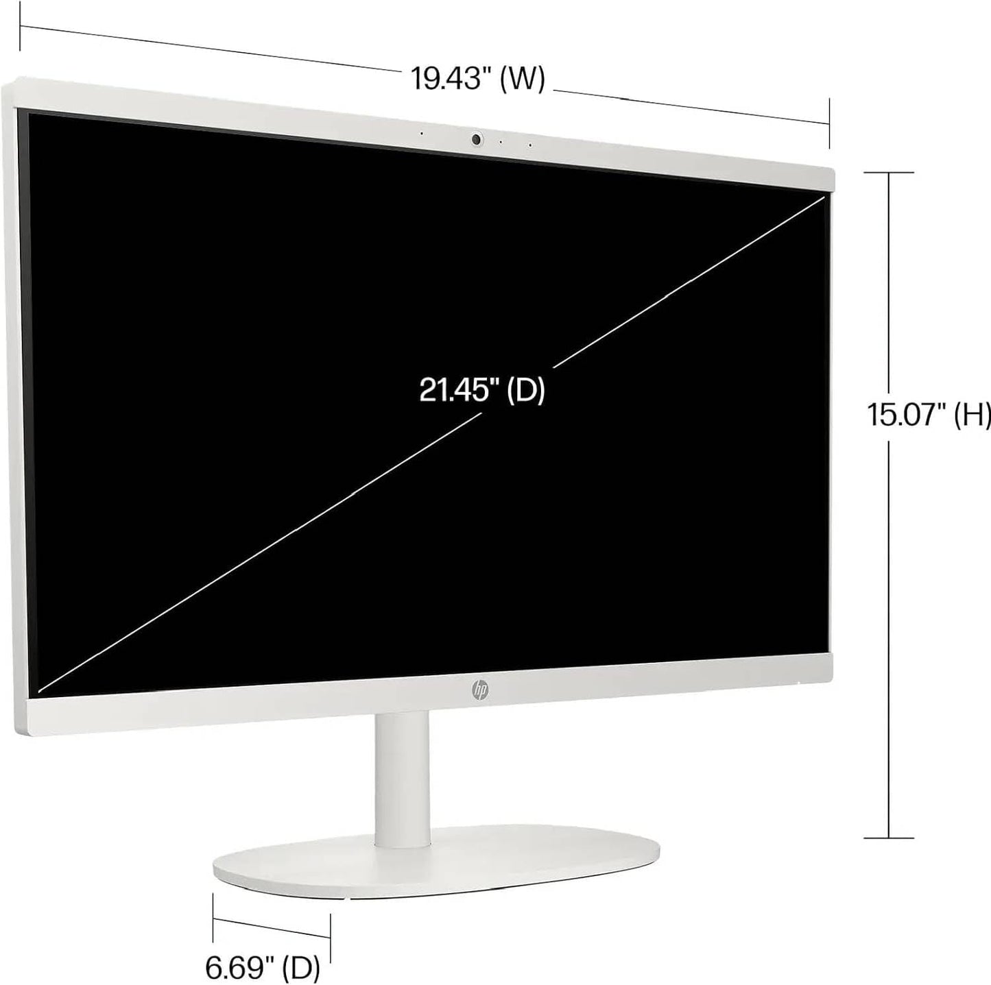 HP 2025 New 22 Inch All-in-One Desktop Computer • 32GB RAM • 1TB PCIe SSD • Intel CPU • Ultra-Quiet Design • Microsoft Office Trial • Wi-Fi 6 • White KB & Mouse • WOWPC Recovery USB • Windows 11