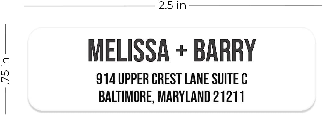 White Bold Rolled Address Labels/Roll of 250 Personalized Address Labels/Designer Return Address Stickers in Elegant Plastic Dispenser