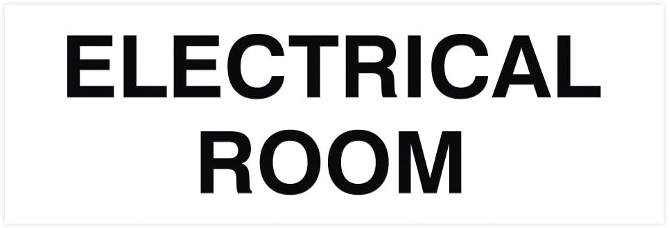 All Quality Basic Electrical Room Door/Wall Sign | Durable Construction | Building Safety - White - Small (1 Pack)
