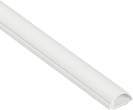 D-Line Half Round Cord Hider, Patented Cable Cover, Hide TV Wall Mount Wires, Raceway for Cords, Decorative Wire Covers, Paintable, Adhesive Cable Concealer, 1x 0.78in W x 0.39in H x 39in L,White