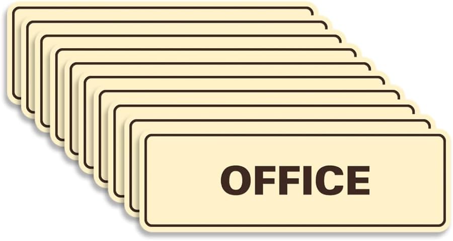 Signs ByLITA Standard Office Sign - Professional Business Signage - Easy to Install (Ivory/Dark Brown) - Small 10 Pack