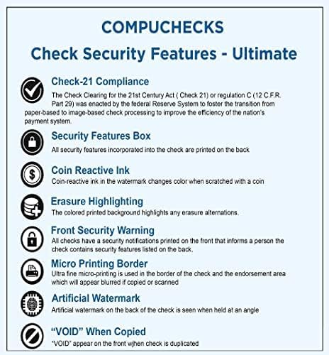 Business Voucher Check Stock - Computer Laser Checks - 1000 Sheets, Check on Bottom, Brown Diamond