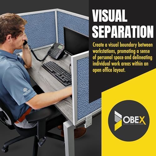 OBEX Acoustic Mounted Screen Privacy Panel Table Top Separator, Sound Blocking Desk Divider (Twilight, 24" X 66")