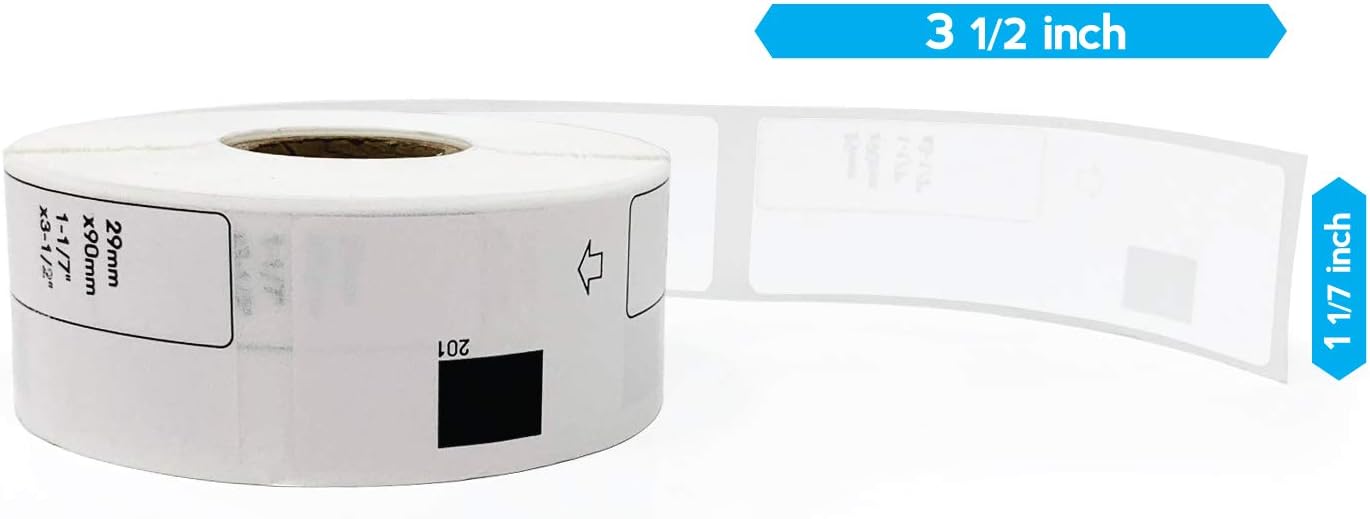 Buhbo Compatible Refill Replacement Label for Brother DK-1201 1-1/7" x 3-1/2" for Address and Barcodes (20 Pack / 400 Labels Per Roll)