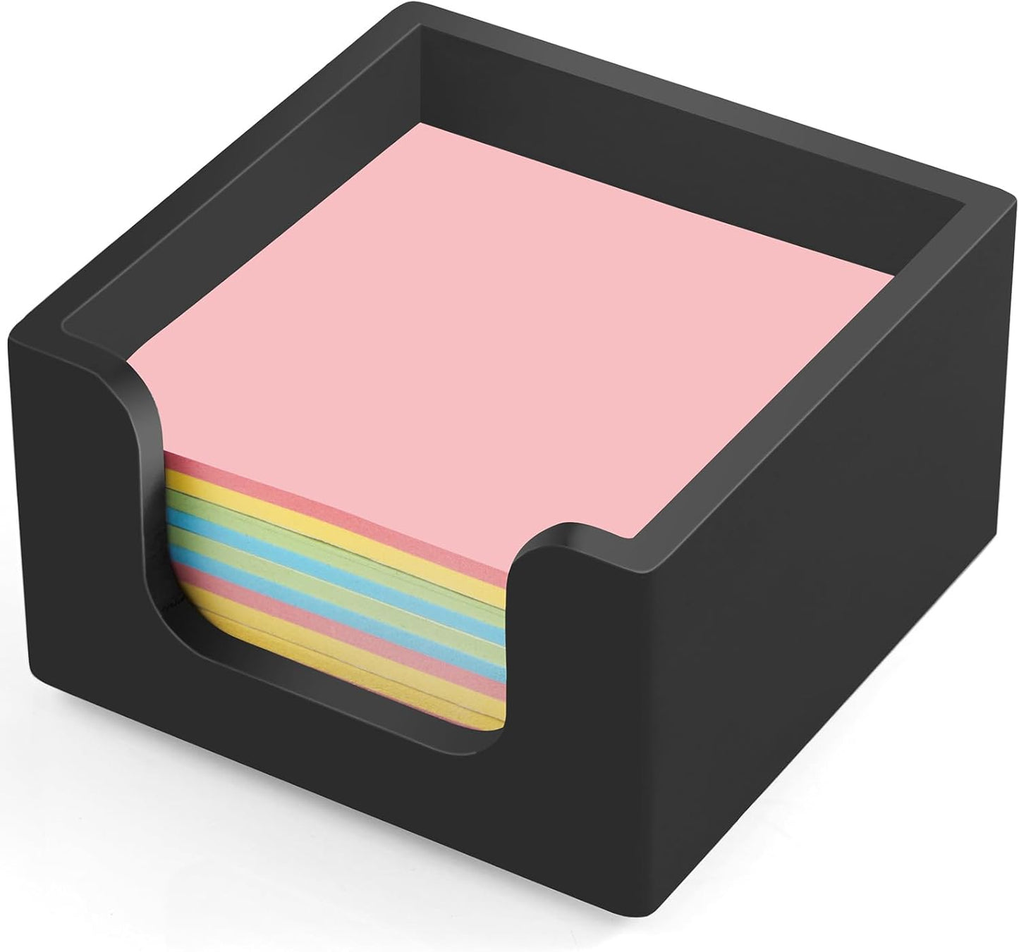 Wood Sticky Note Holder, Post It Note Dispenser for Office Desk Accessories, Self Stick Note Pad Holder, Memo Pad Holder Dispenser Organizer for School Office Desk Supplies, Black