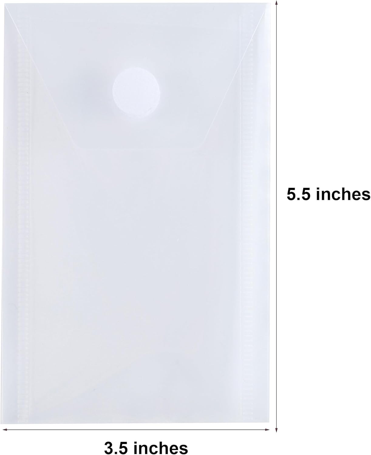 3’’ x 5’’ Vertical Plastic Envelopes Hook Loop Closure Coupon Receipt Sticker Holder 40 Pack
