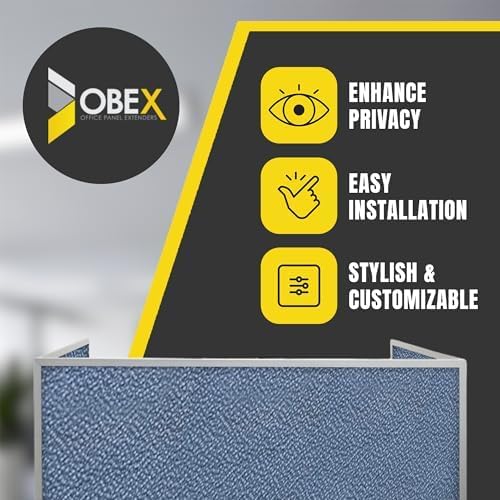 OBEX Acoustic Mounted Screen Privacy Panel Table Top Separator, Sound Blocking Desk Divider (Twilight, 24" X 24")