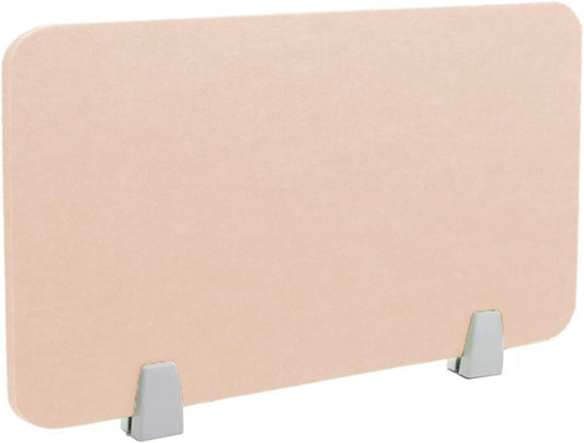 Icegrey Acoustic Desk Divider Privacy Panel Removable Sound Absorbing Desk Partition Board with 2 Clips for Student Call Centers Offices Braries Classrooms Library, Beige, 31.2x11.7