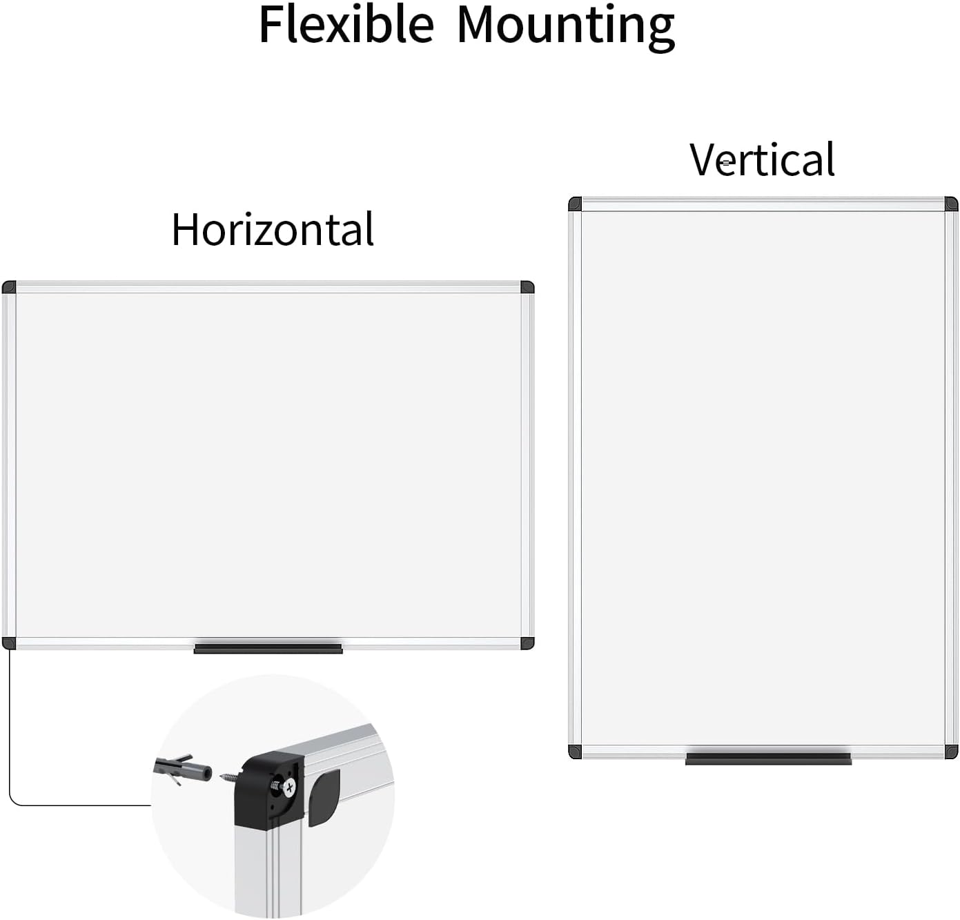 VIZ-PRO Magnetic Whiteboard/Dry Erase Board, 48 X 36 Inches, Silver Aluminium Frame