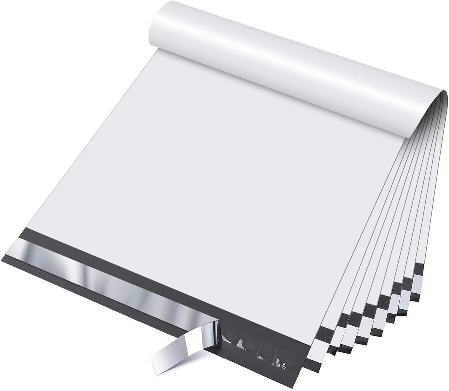 Fuxury 12x15.5 200pc White Poly Mailers, Shipping Bags for Clothing Self-Seal Shipping Envelopes, Mailing Envelopes, Mailers Poly Bags for Small Business, Boutique