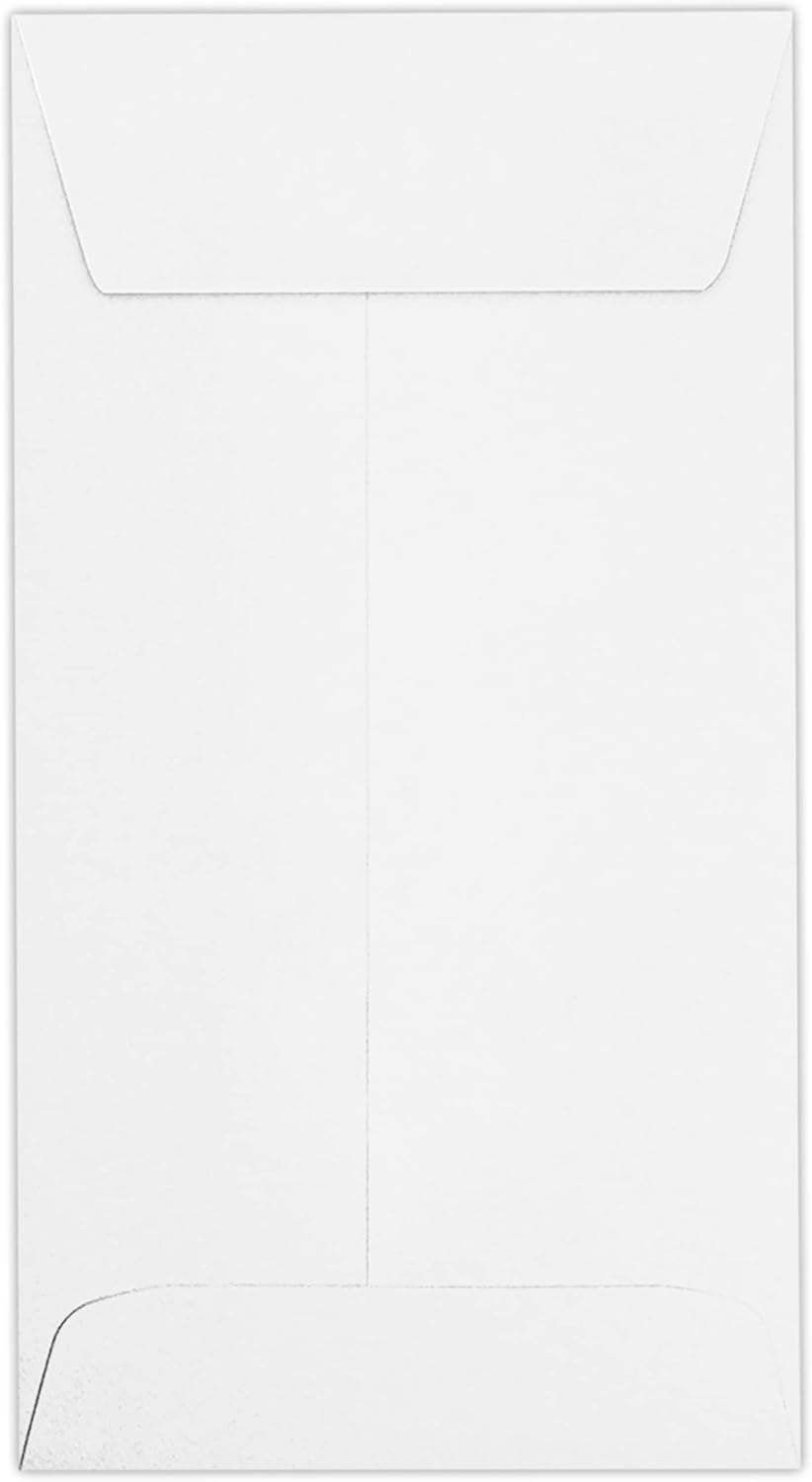 LUXPaper #7 Coin Envelopes | 3 1/2" x 6 1/2" | Bright White | 80lb. Text | 500 Qty