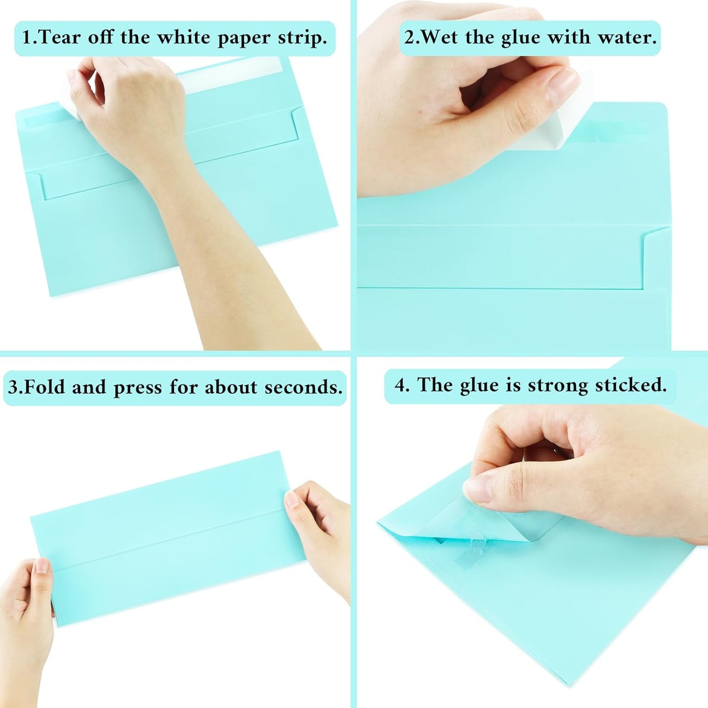 50 Pack #10 Business Envelopes, Light Blue Standard Envelopes Self Seal, Letter Size Business Mailing Envelopes for Checks Letters Invoices Statements Birthday Graduation Wedding, 4 1/8 x 9 1/2 Inch