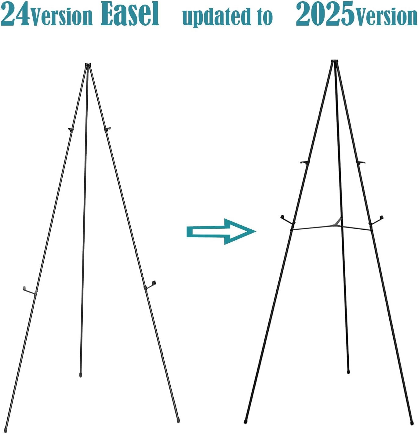 63" Instant Easels Stand for Wedding Sign & Posters,Adjustable Metal Easels for Display Painting Canvas,Folding Tripod with Portable Bag by JoyYeux,Black 3Pack