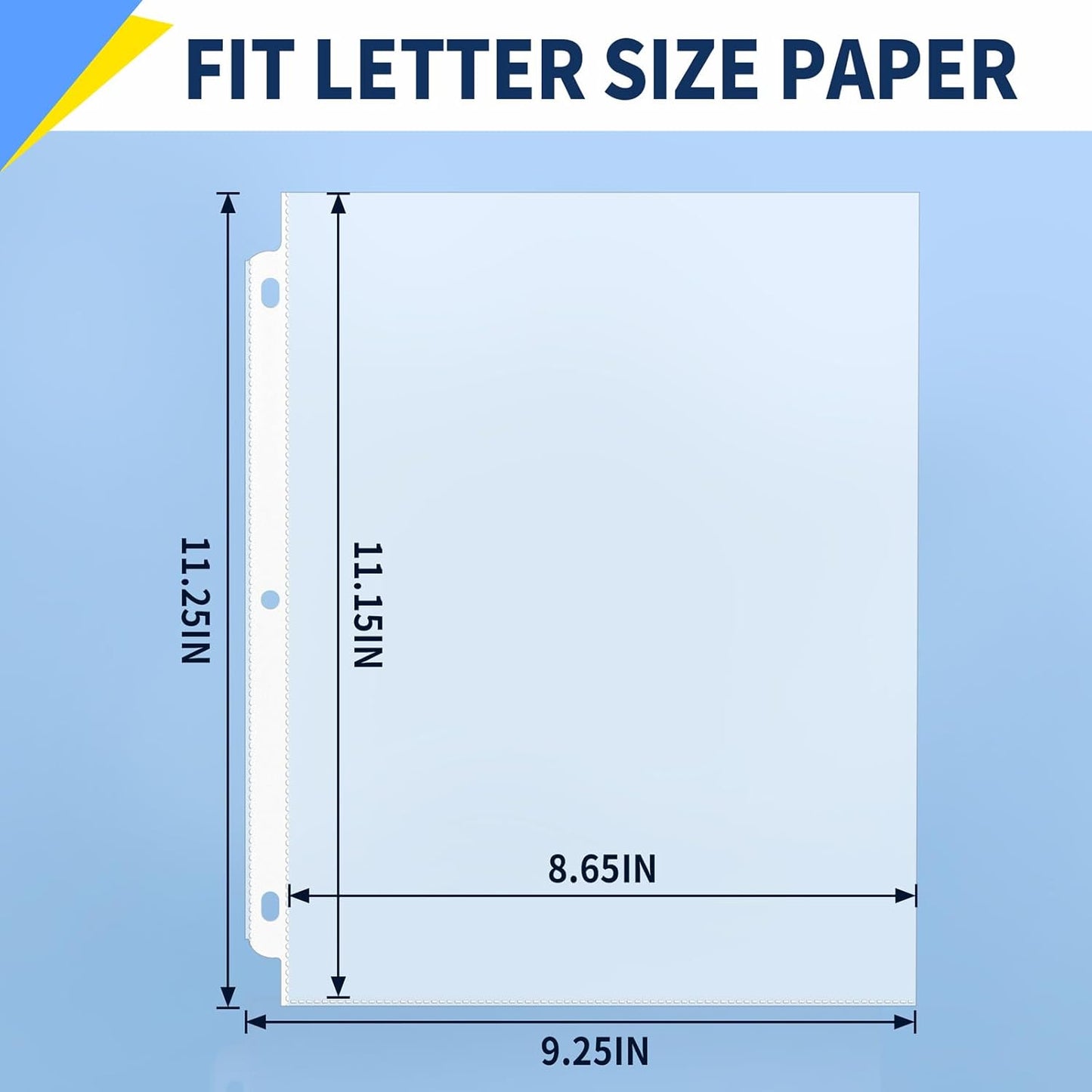 SUNEE Sheet Protectors 200 Packs for 3 Ring Binder, PVC-Free Clear Page Protectors 8.5x11 Inches Plastic Sleeves for Paper, Documents, Photos, Top Loading Binder Sleeves Letter Size