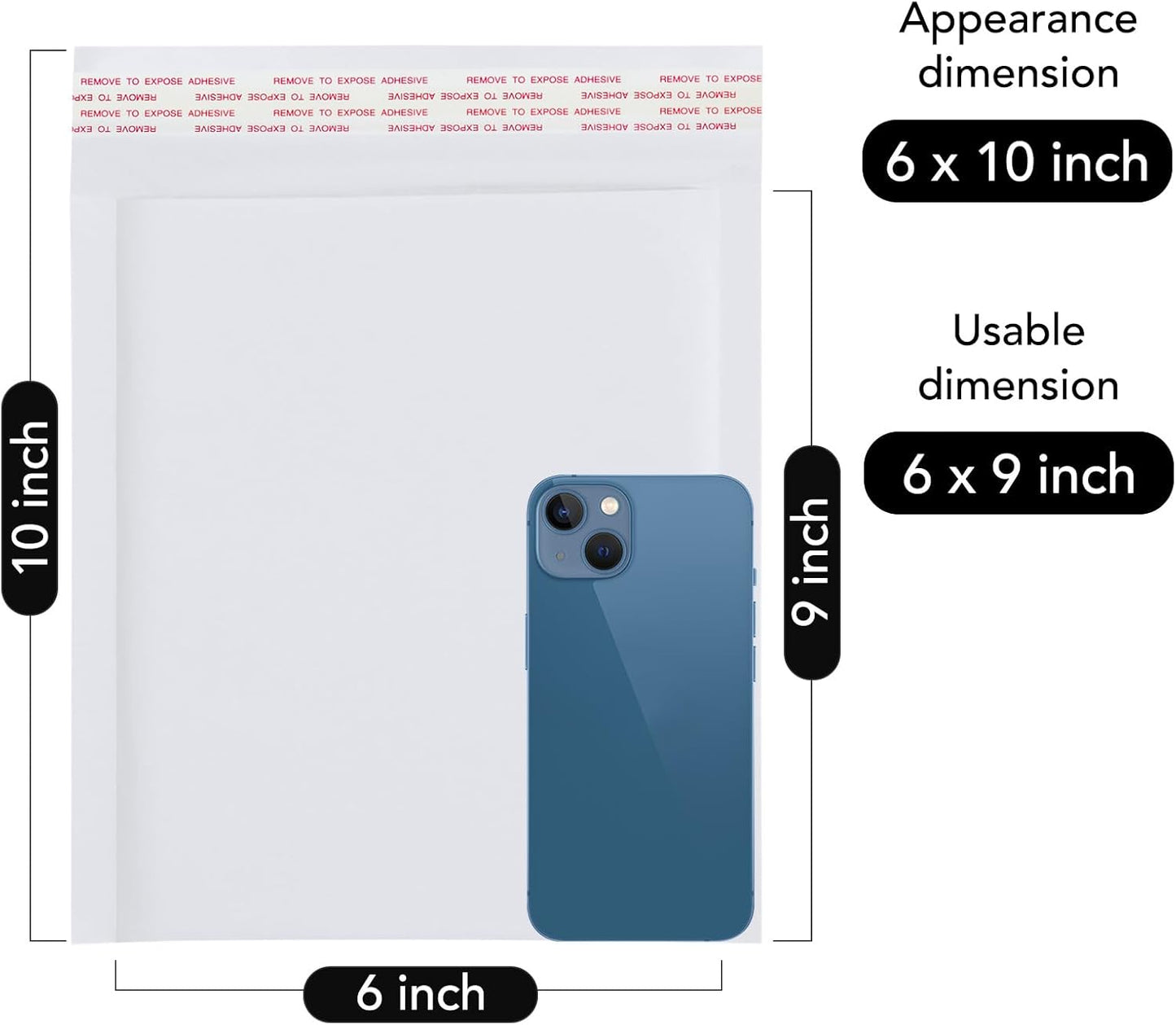 Fuxury White Kraft Bubble Mailer 6x10" 100 Pack Usable Size 6x9" Thick Padded Envelopes Self Seal Bubble Envelopes Waterproof Cushioned Padded Mailers for Small Business Shipping Invoices Cards