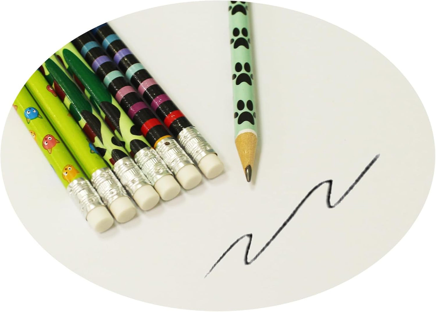 S & E TEACHER'S EDITION 36pcs Assorted Colorful Pencils, Wooden Pencil with Eraser, Pencil Assortment, Novelty Kids Pencils，Awards & Incentives, No. 2 HB, Back to school, 12 Designs.