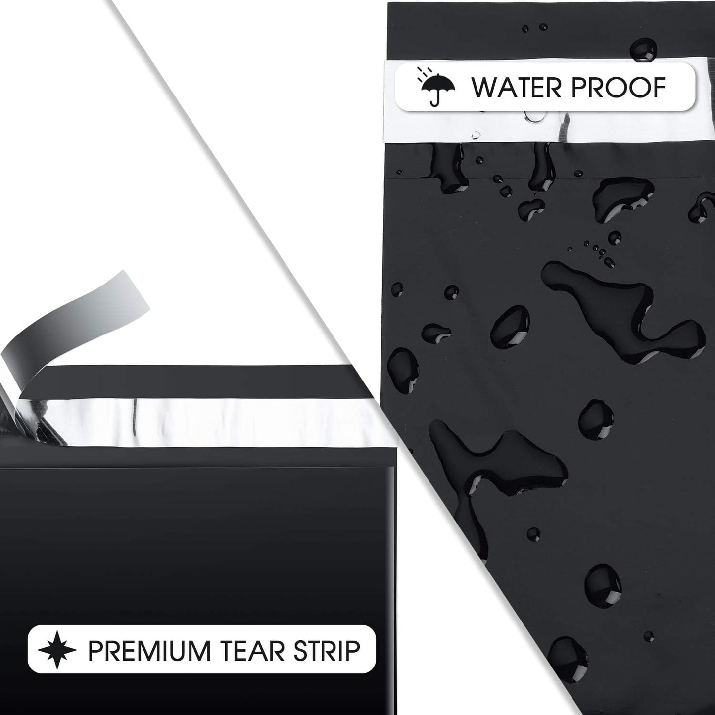 Metronic Poly Mailers 12X15.5 200 Pack, Strong Adhesive Shipping Bags for Clothing, Waterproof and Tear-Proof Shipping Envelopes, Mailers Poly Bags Packaging Bags for Business in Black