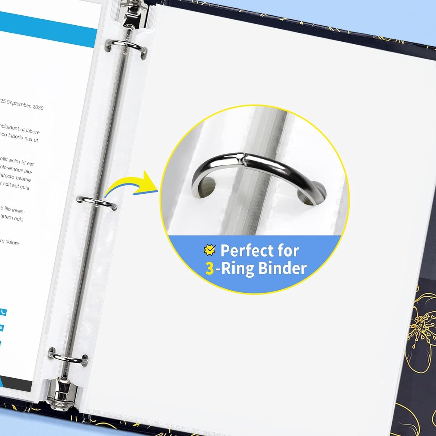 SUNEE Sheet Protectors 600 Packs for 3 Ring Binder, PVC-Free Clear Page Protectors 8.5x11 Inches Plastic Sleeves for Paper, Documents, Photos, Top Loading Binder Sleeves Letter Size