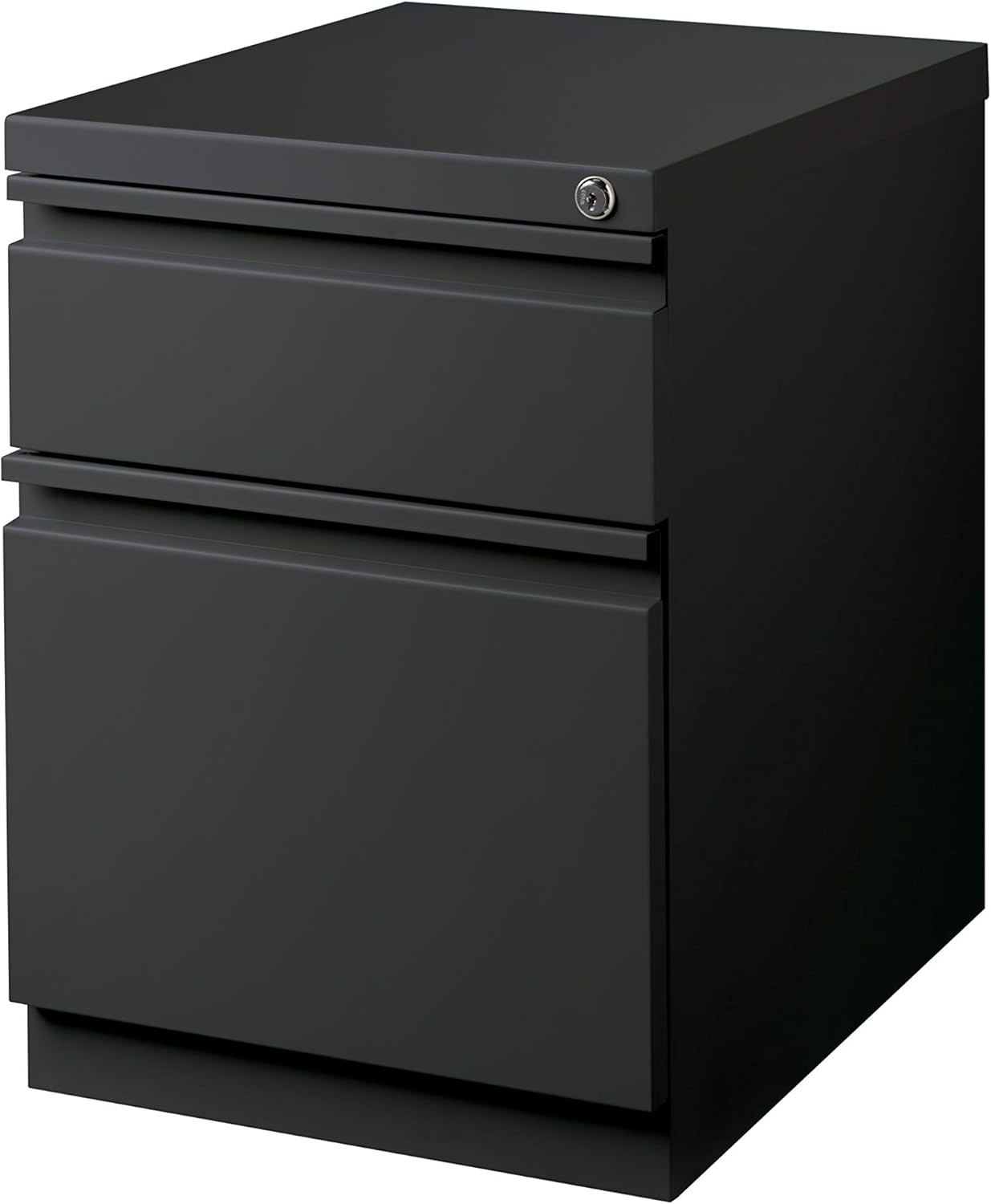 20 Inch Deep Metal 2 Drawer Box-File with Full Pull, for Home and Office, Holds Letter Width Hanging Folders Mobile Pedestal, Charcoal