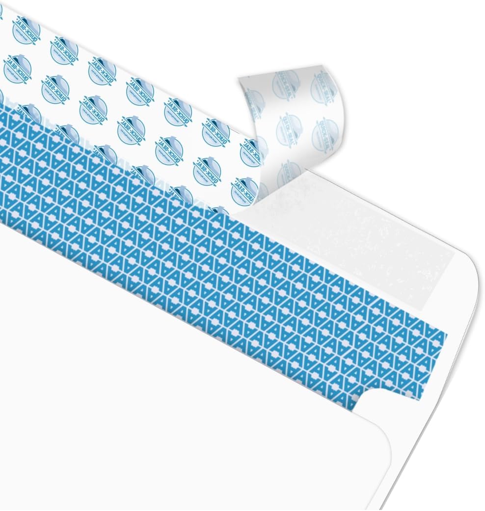 Aimoh #10 Security Self Seal Envelopes – 200 Qty |No Window, EnveGuard, 4⅛ x 9½", White, 24 LB, 200 Count (34100-2)