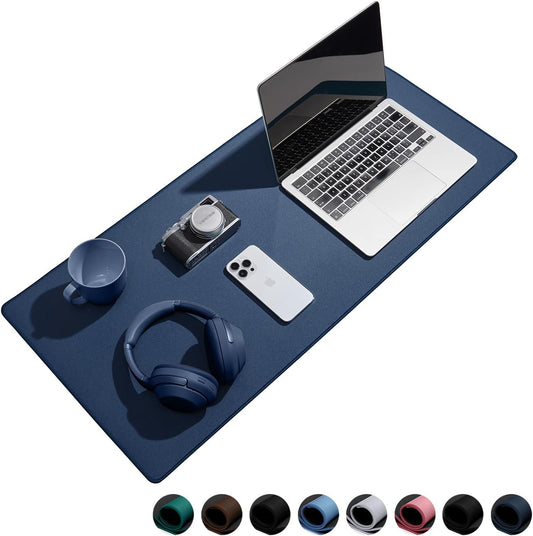 Waterproof Large Gaming Mouse Pad with Durable Stitched Edges, Non-Slip Rubber Base, Smooth Surface Mouse Mat Desk Pad for Home Office Gaming, 35.4"x15.7"x0.12", Dark Blue