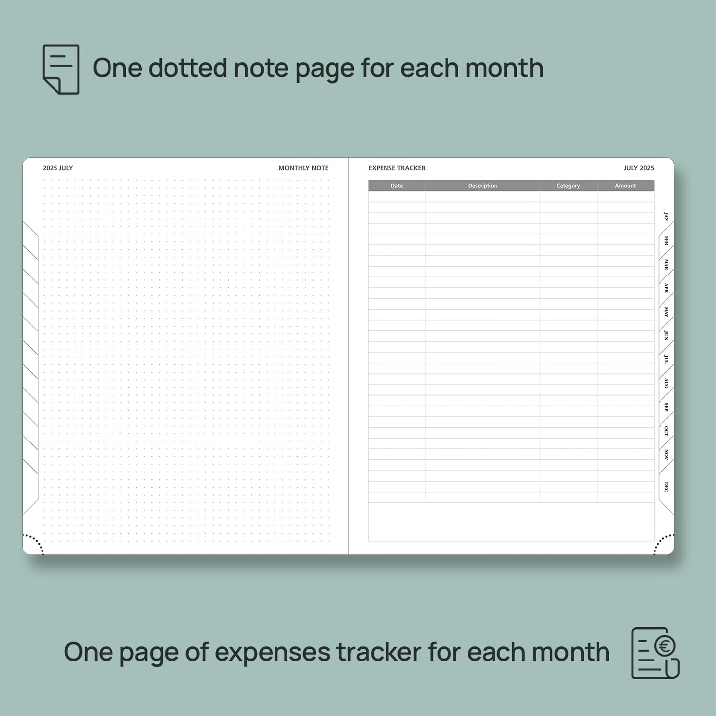POPRUN Monthly Planner 2025-2026 (Large- 8.5" x 10.5" Soft Cover), 18-Month Calendar Book (Jul.2025-Dec.2026), Calendar Planner with Monthly Tabs & Pocket, 100 GSM Paper - Purple