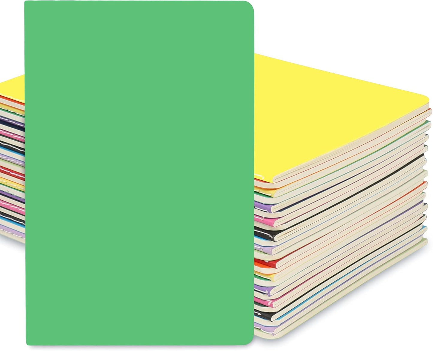 24 Pack College Ruled Notebook & Journal Bulk, Multi Cover, Line Thick Paper, A5 Size, 5.5x8.3 inch, 60 Page, Small Subject Composition Note Pad Set for Women Men Kids Traveler Student Office