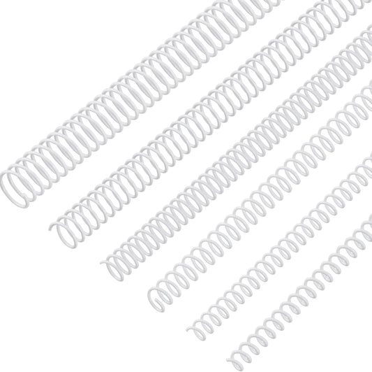 Leinuosen 120 Pack Plastic Spiral Binding Coils Kit Spirals Multi Size Coils for Binding Binder Combs Spines(1/4 5/16 3/8 1/2 5/8 3/4 Inch,White)
