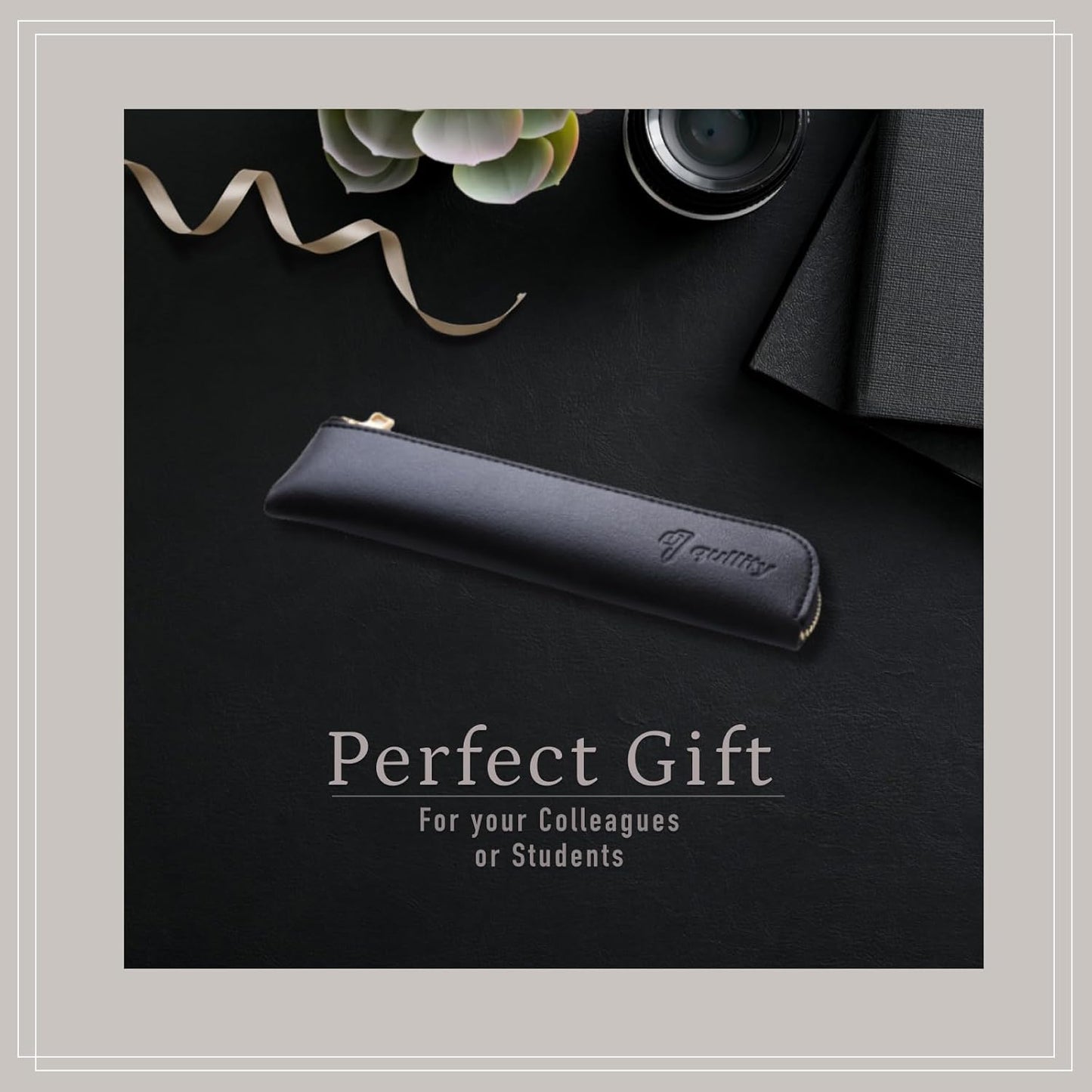 Graphlet Mechanical Drafting Pencil + Ain HB/B/2B leads, original Black slim pen case (5 sizes)