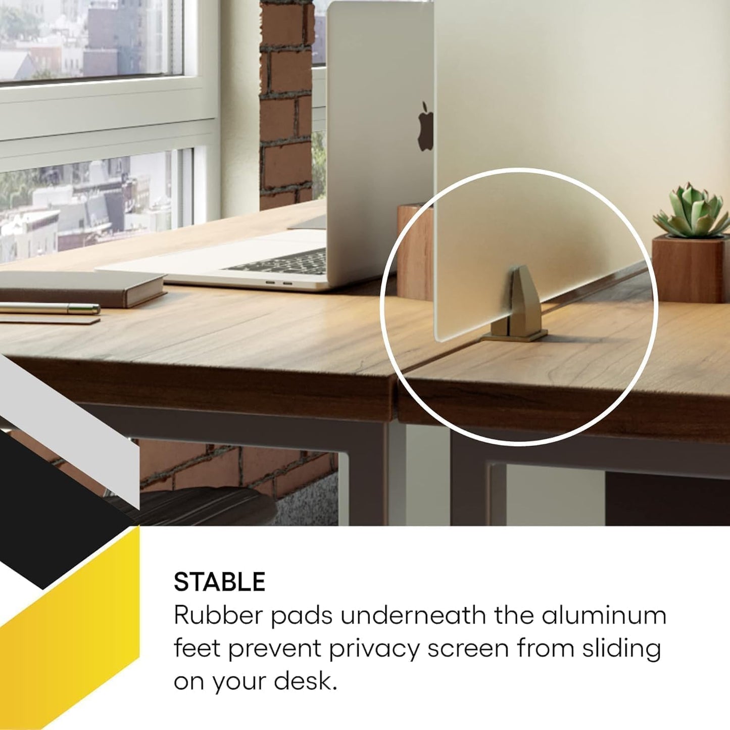 OBEX Acrylic Free Standing Screen, Divider for Desk Privacy Home & Office Partitions for Table Top Workstation, Portable Cubicle Panel for Work, 18" x 36", Clear