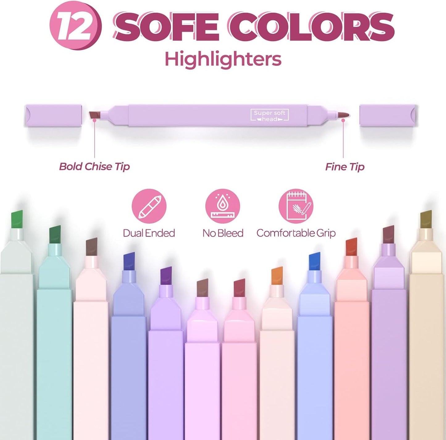 Nicpro 62 PCS Book Annotation Kit with Case, Aesthetic Highlighters and Pens Set, Quick Dry Markers with 1200PCS Transparent Sticky Notes and Index Tabs for Bible Study Office School Annotating Books