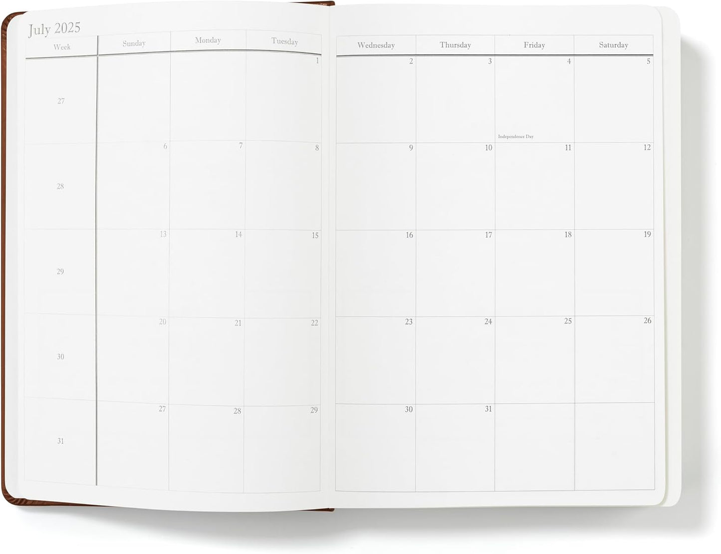 Wykeham's Executive 2025-26 Daily Journal Planner – Mid-Year Academic Diary (Personalized Brown, 8.5"×5.5")
