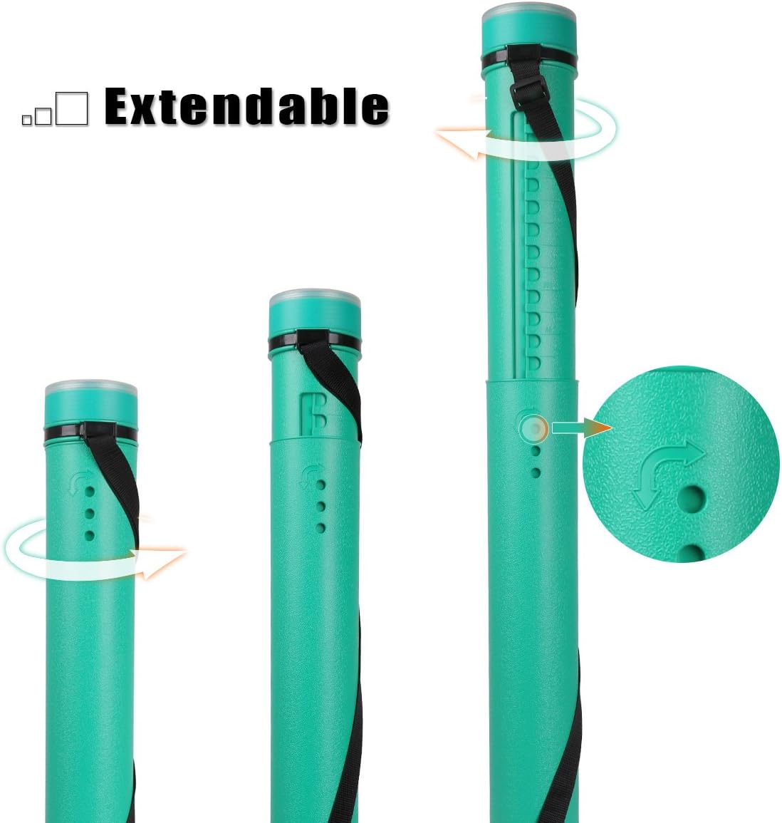 TRANSON 2-pack Durable Poster Storage Tube with Straps 24"-40" Extendable for Blueprints, Artwork, Maps, Posters