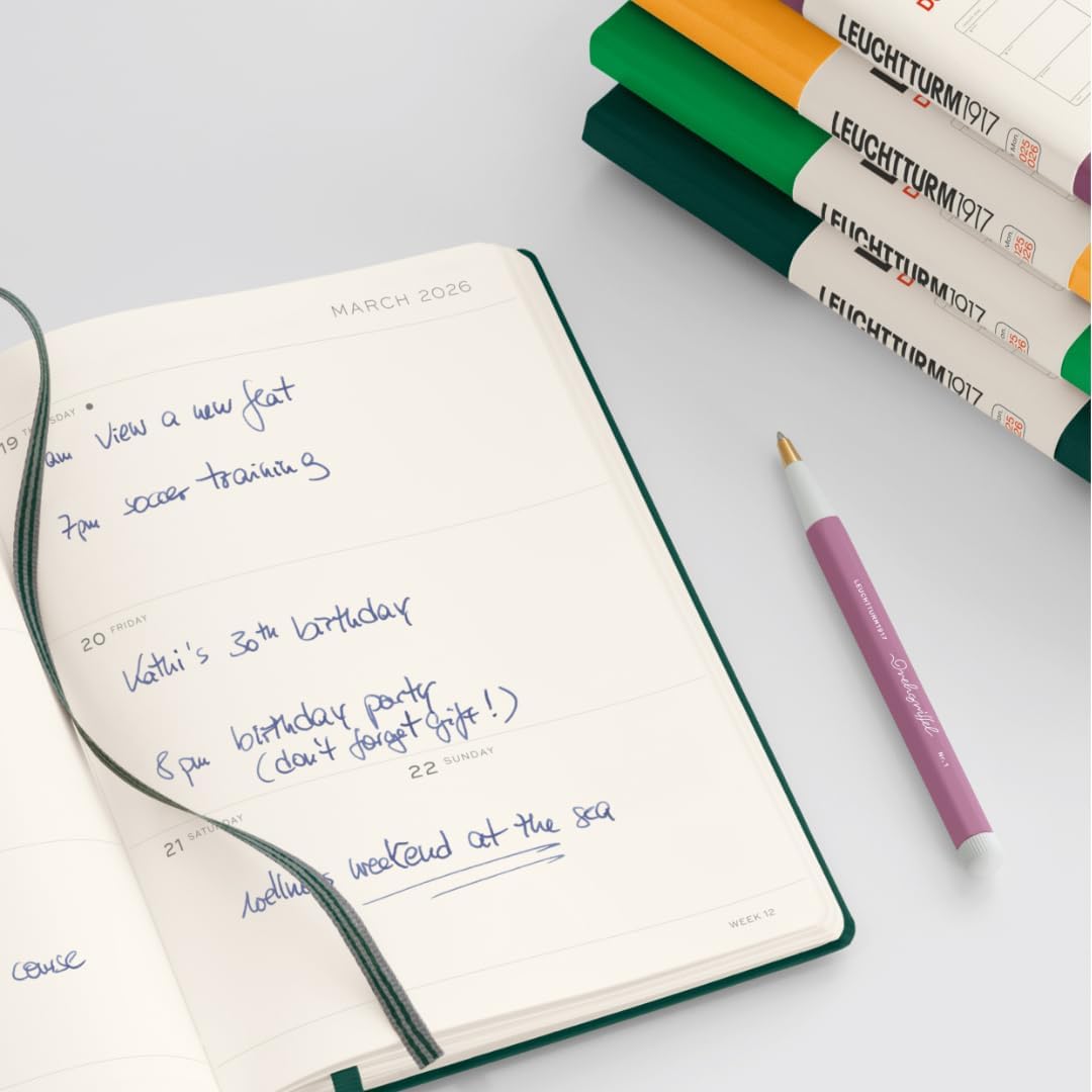 LEUCHTTURM1917 - Weekly Planner Hardcover Medium (A5), 18-month, Jul. 2025 - Dec. 2026, English, Dusty Rose